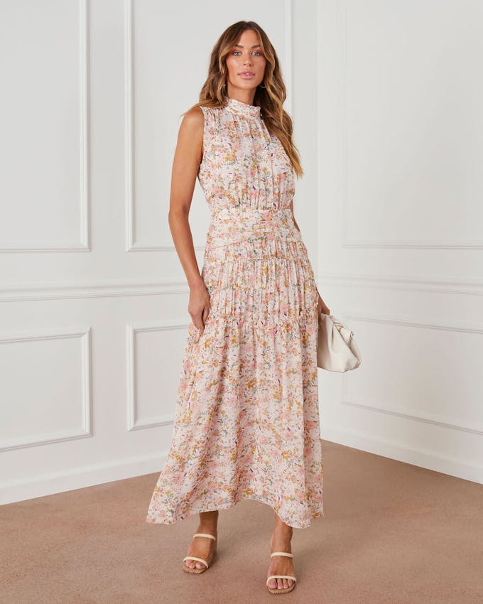 Amerie Tiered Chiffon Floral Maxi Dress view 1