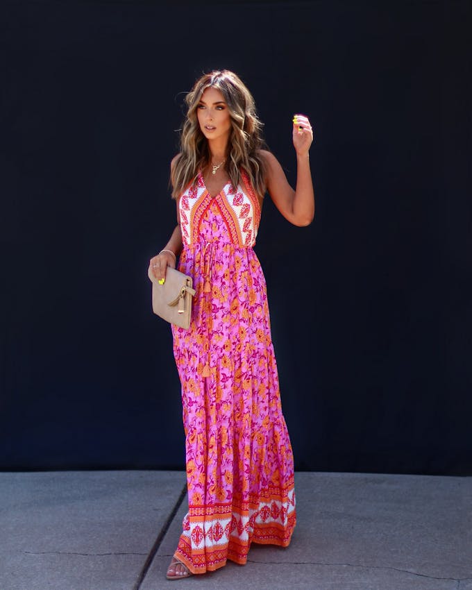 Beyond The Journey Floral Halter Maxi Dress view 1