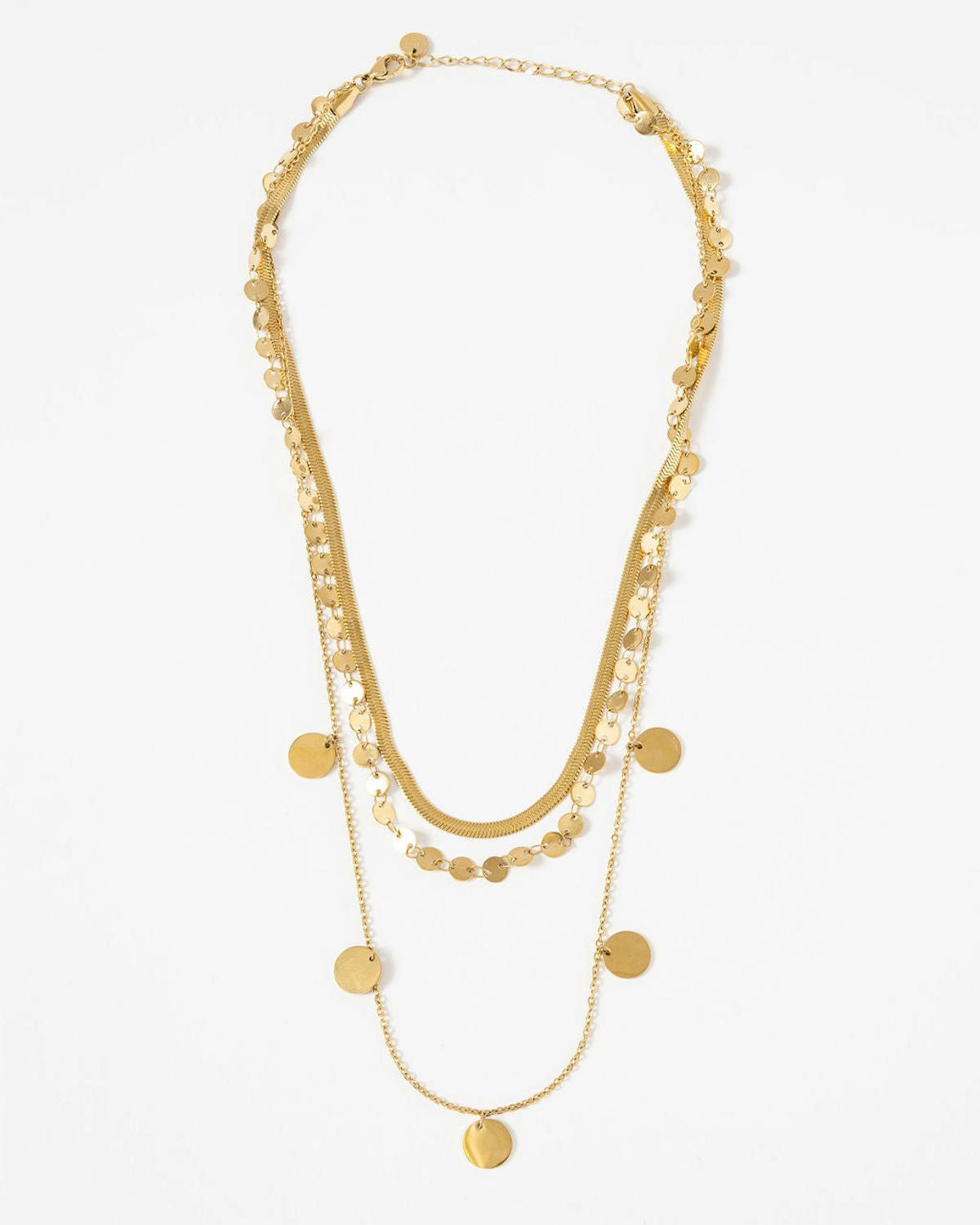 Elena Coin Station Layered Necklace - Gold view 1