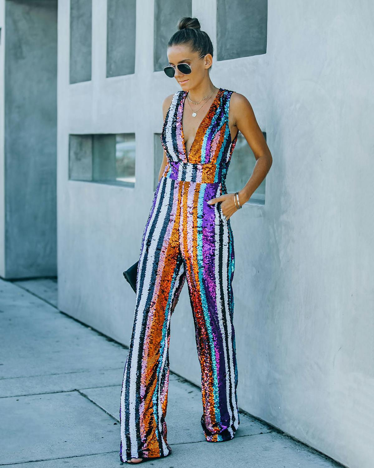 Party On The Move Pocketed Sequin Jumpsuit - FINAL SALE view 1