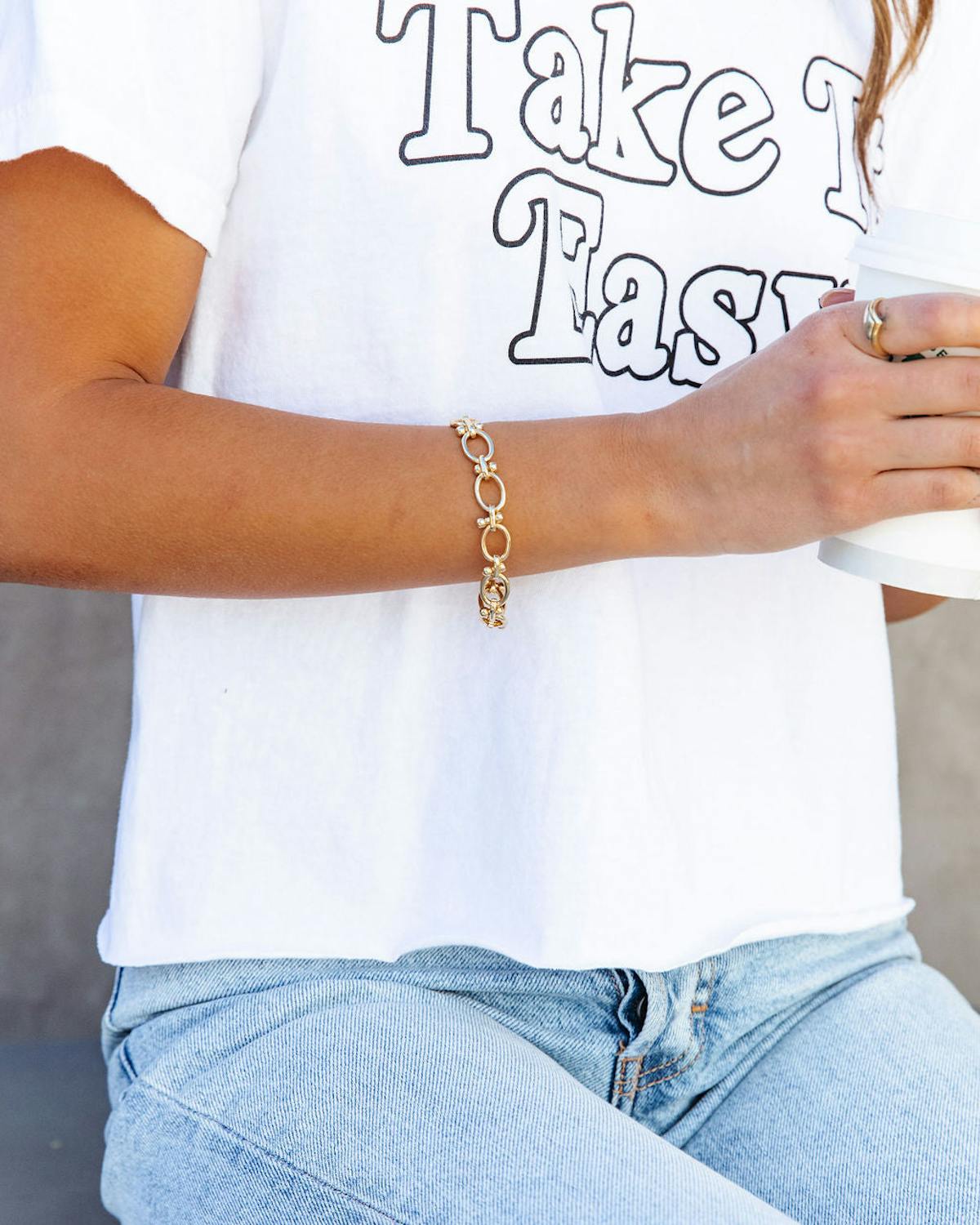 Fergie Link Toggle Clasp Bracelet - Gold - SALE view 1