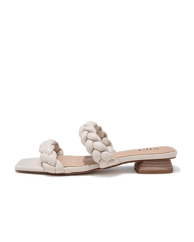 Sidney Braided Square Toe Sandal - Beige - FINAL SALE view 1