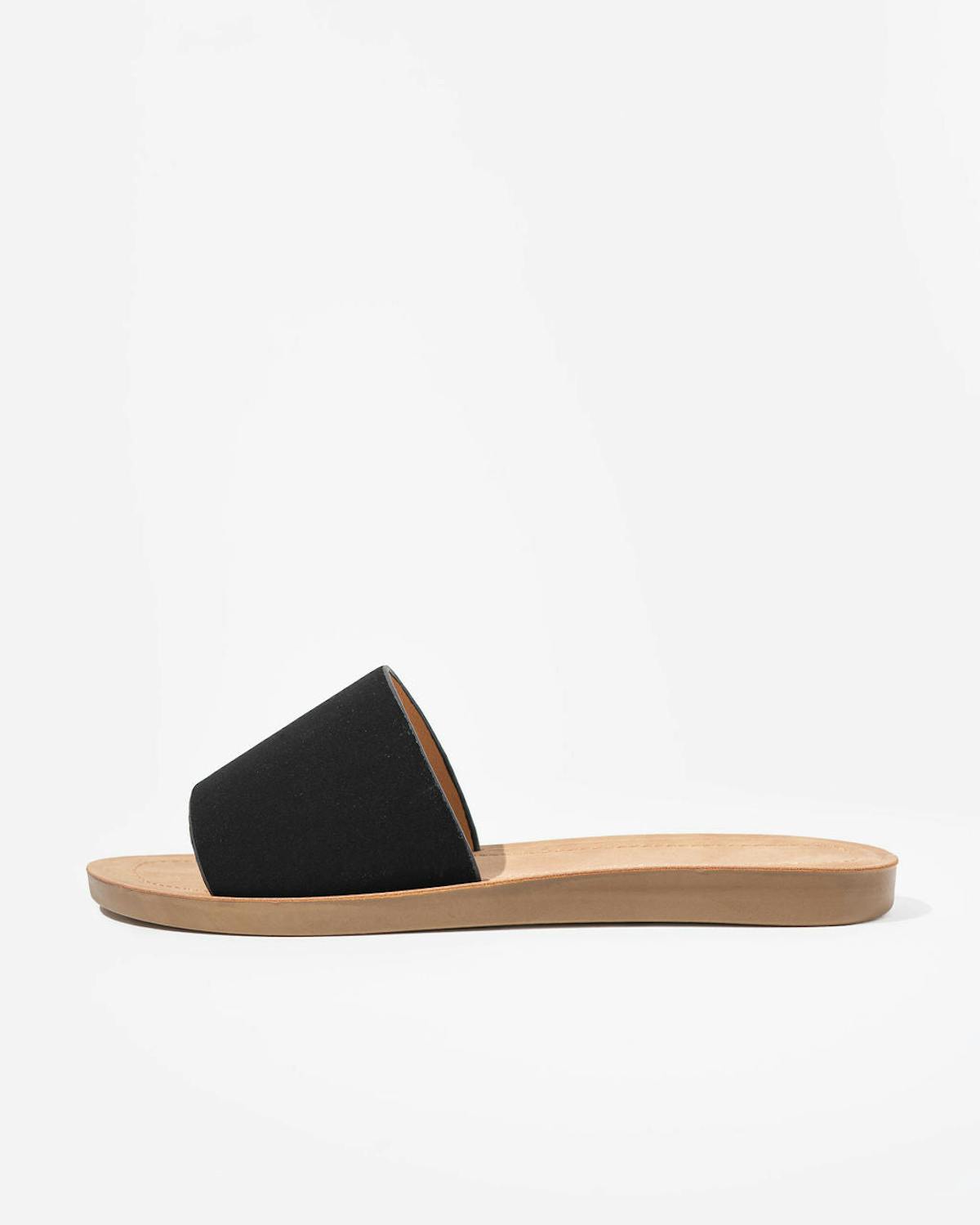 Sunburst Microsuede Slide Sandal - Black view 1