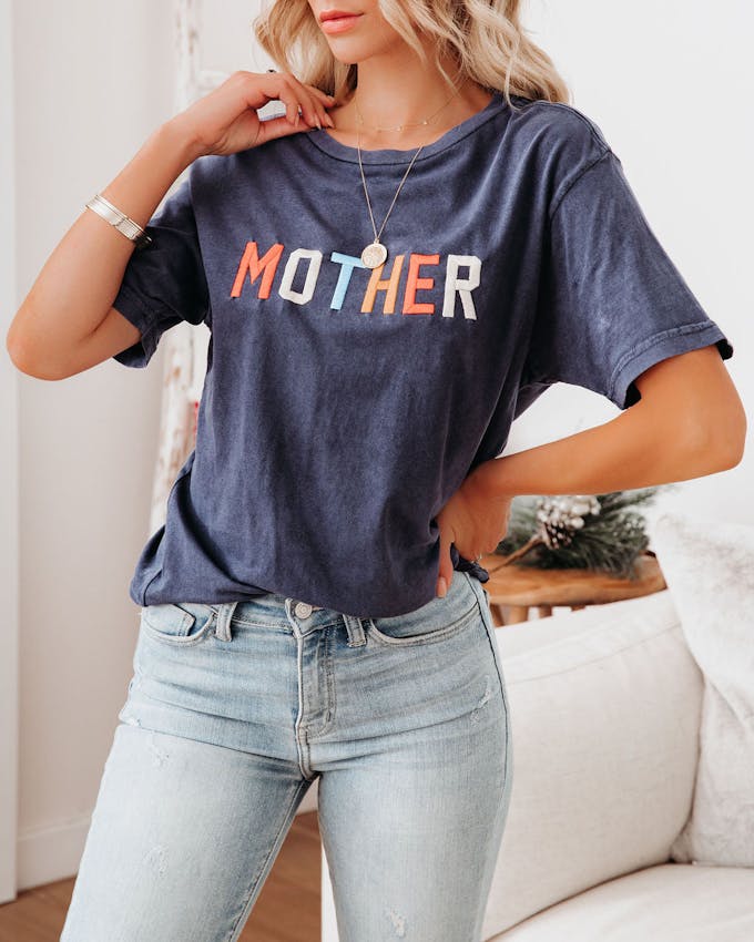 Mother Embroidered Cotton Tee - FINAL SALE view 1