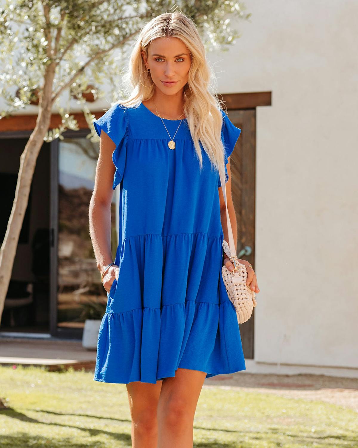 The Valley Pocketed Tiered Babydoll Tunic - Clean Blue - FINAL SALE view 1