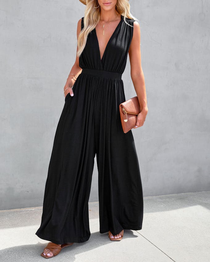 Walter Pocketed Jumpsuit - Black view 1